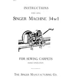 SINGER 34W1 SEWING MACHINE INSTRUCTIONS 7 PAGES ENG