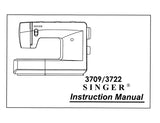 SINGER 3709 3722 SEWING MACHINE INSTRUCTION MANUAL 60 PAGES ENG