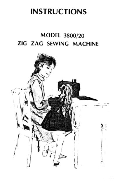 SINGER 3800 3820 SEWING MACHINE INSTRUCTION MANUAL 42 PAGES ENG