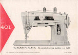 SINGER 401 SLANT O MATIC SEWING MACHINE INSTRUCTIONS BOOK 96 PAGES ENG