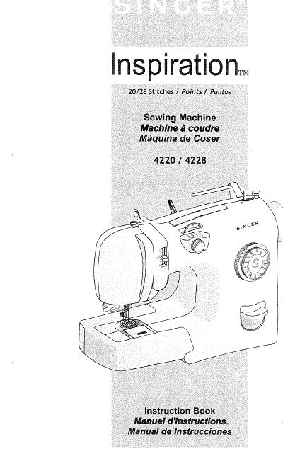 Inspiration Machine SINGER 4220 4228 SEWING MACHINE INSTRUCTION MANUAL 20 PAGES ENG FRANC ...