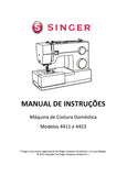 SINGER 4411 4423 FACILITA PRO MAQUINA DE COSTURA MANUAL DE INSTRUCOES 36 PAGINA PT