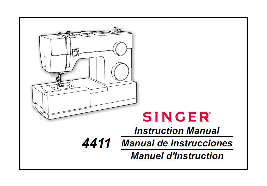 SINGER 4411 SEWING MACHINE INSTRUCTION MANUAL 63 PAGES ENG ESP FRANC