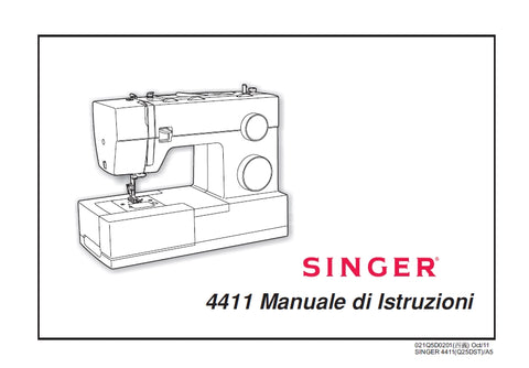 SINGER 4411 SEWING MACHINE MANUALE DI ISTRUZIONI 31 PAGES ITAL