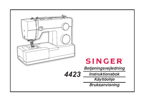 SINGER 4423 SEWING MACHINE BETJENINGSVEJLEDNING INSTRUKTIONSBOK KAYTTOOHJE BRUKSANVISNING 71 PAGES DK SW FI NO