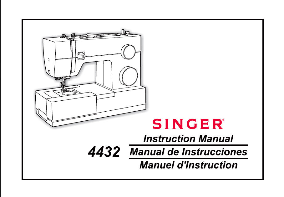 SINGER 4432 SEWING MACHINE INSTRUCTION MANUAL 66 PAGES ENG ESP FRANC