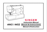 SINGER 4443 4452 SEWING MACHINE INSTRUCTION MANUAL 72 PAGES ENG ESP FRANC