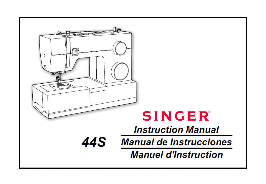 SINGER 44S SEWING MACHINE INSTRUCTION MANUAL 65 PAGES ENG ESP FRANC