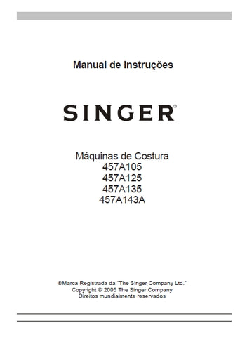 SINGER 457A105 125 135 143A ZIG-ZAG MAQUINA DE COSTURA MANUAL DE INSTRUCOES 12 PAGINA PT