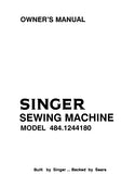 SINGER 484 1244180 SEWING MACHINE OWNERS MANUAL 36 PAGES ENG