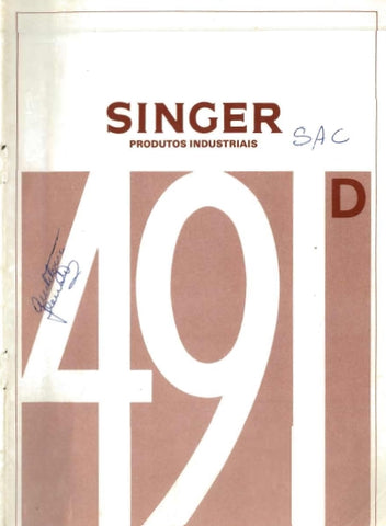 SINGER 491D MAQUINA DE COSTURA MANUAL DE INSTRUCOES 16 PAGINA PT