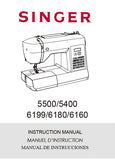 SINGER 5400 5500 6160 6180 6199 SEWING MACHINE INSTRUCTION MANUAL 64 PAGES ENG FRANC ESP