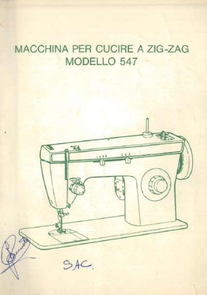 SINGER 547 MACCHINA PER CUCIRE A ZIG ZAG MANUAL DE INSTRUCOES 15 PAGINA PT