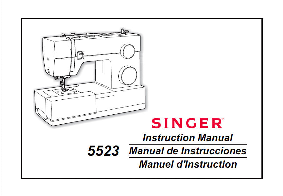 SINGER 5523 SCHOLASTIC SEWING MACHINE INSTRUCTION MANUAL 67 PAGES ENG ESP FRANC