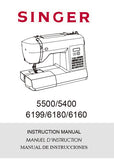 SINGER 5540 5500 6199 6180 6160 SEWING MACHINE INSTRUCTION MANUAL 72 PAGES ENG FRANC ESP