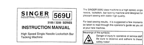 SINGER 569U 3100 3200 SERIES SEWING MACHINE INSTRUCTION MANUAL 11 PAGES ENG