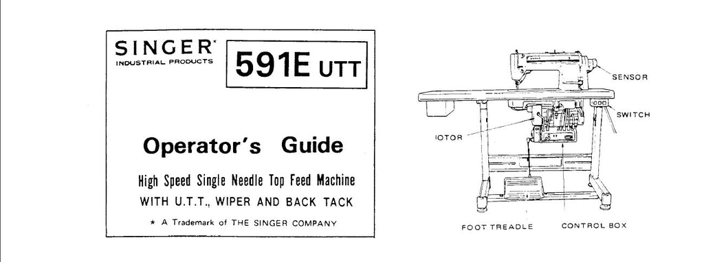 SINGER 591E UTT SEWING MACHINE OPERATORS GUIDE 5 PAGES ENG