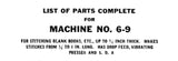 SINGER 6-9 6-10 SEWING MACHINE LIST OF PARTS COMPLETE 39 PAGES ENG