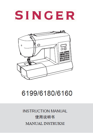 SINGER 6160 6180 6199 SEWING MACHINE INSTRUCTION MANUAL 68 PAGES ENG CHIN INDON