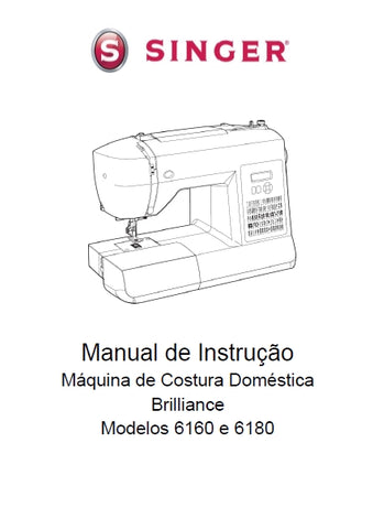 SINGER 6160 6180 BRILLIANCE MAQUINA DE COSTURA MANUAL DE INSTRUCAO 47 PAGINA PT