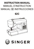 SINGER 62C SEWING MACHINE INSTRUCTION MANUAL 72 PAGES ENG FRANC ESP