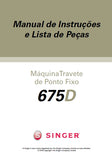 SINGER 675D MAQUINA DE COSTURA MANUAL DE INSTRUCOES 65 PAGINA PT