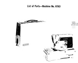 SINGER 67A3 SEWING MACHINE LIST OF PARTS 3 PAGES ENG