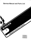 SINGER 695B001 695B002 695B003 SEWING MACHINE SERVICE MANUAL 38 PAGES ENG