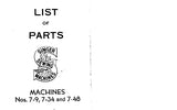 SINGER 7-9 7-34 7-48 SEWING MACHINE LIST OF PARTS 44 PAGES ENG