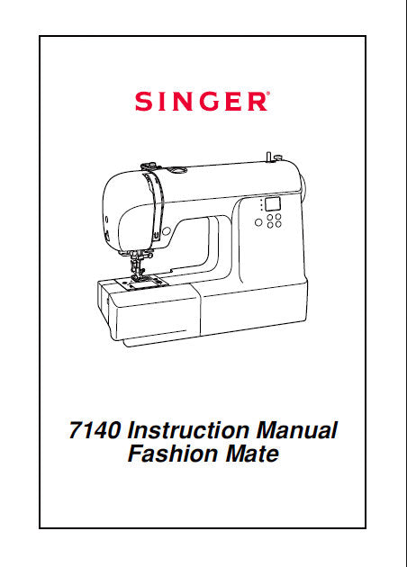 SINGER 7140 SEWING MACHINE INSTRUCTION MANUAL 44 PAGES ENG