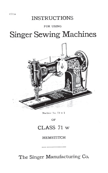 SINGER 71W1 71W2 71W3 SEWING MACHINE INSTRUCTIONS 14 PAGES ENG