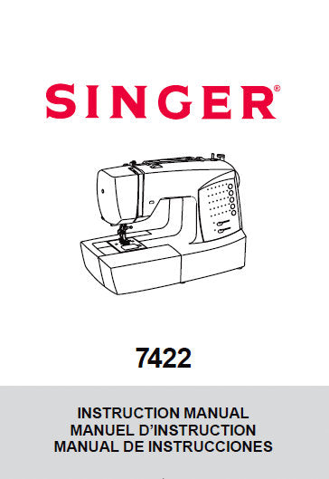 SINGER 7422 SEWING MACHINE INSTRUCTION MANUAL 72 PAGES ENG FRANC ESP