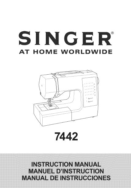 SINGER 7442 SEWING MACHINE INSTRUCTION MANUAL MANUEL D'INSTRUCTION MANUAL DE INSTRUCCIONES 71 PAGES ENG FRANC ESP