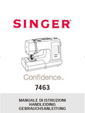 SINGER 7463 CONFIDENCE NAHMASCHINE GEBRAUCHSANLEITUNG/MANUALE DI ISTRUZIONI/HANDLEIDING 68 SEITE DEUT ITAL NL