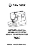 SINGER 7640 SEWING MACHINE INSTRUCTION MANUAL 40 PAGES ENG FRANC ESP