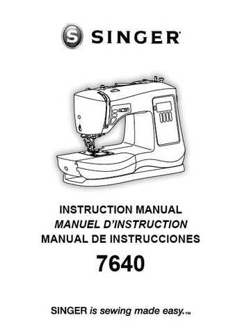 SINGER 7640 SEWING MACHINE INSTRUCTION MANUAL 40 PAGES ENG FRANC ESP