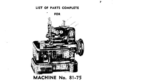 SINGER 81-75 SEWING MACHINE LIST OF PARTS COMPLETE 23 PAGES ENG – THE ...