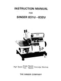 SINGER 831U 832U SEWING MACHINE INSTRUCTION MANUAL 24 PAGES ENG