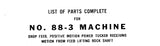 SINGER 88-1 88-2 88-3 SEWING MACHINE LIST OF PARTS COMPLETE 53 PAGES ENG