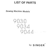 SINGER 9030 9034 9044 15824 SEWING MACHINE LIST OF PARTS 31 PAGES ENG