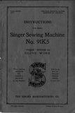 SINGER 91K5 SEWING MACHINE INSTRUCTION MANUAL 6 PAGES ENG