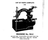 SINGER 94-1 94-2 94-10 SEWING MACHINE LIST OF PARTS COMPLETE 25 PAGES ENG