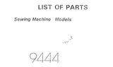 SINGER 9444 SEWING MACHINE LIST OF PARTS 34 PAGES ENG