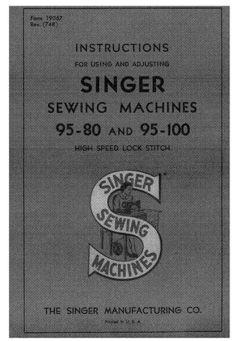 SINGER 95-80 95-100 SEWING MACHINE INSTRUCTION MANUAL 28 PAGES ENG