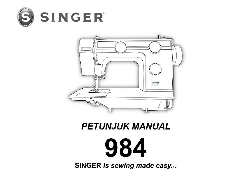 SINGER 984 SEWING MACHINE PETUNJUK MANUAL 40 PAGES INDON