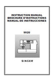 SINGER 9920 SEWING MACHINE INSTRUCTION MANUAL 88 PAGES ENG FRANC ESP