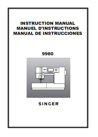 SINGER 9980 SEWING MACHINE INSTRUCTION MANUAL 108 PAGES ENG FRANC ESP