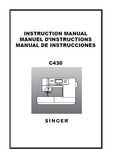 SINGER C430 SEWING MACHINE INSTRUCTION MANUAL 108 PAGES ENG FRANC ESP