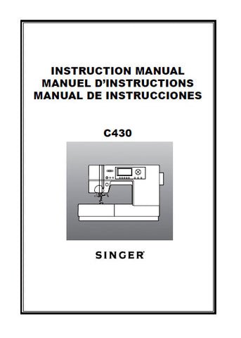 SINGER C430 SEWING MACHINE INSTRUCTION MANUAL 108 PAGES ENG FRANC ESP