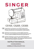 SINGER C5105 C5205 C5305 NAHMASCHINE/SEWING MACHINE GEBRAUCHSANLEITUNG/HANDLEIDING/INSTRUCTION MANUAL 80 SEITE DEUT NL ENG